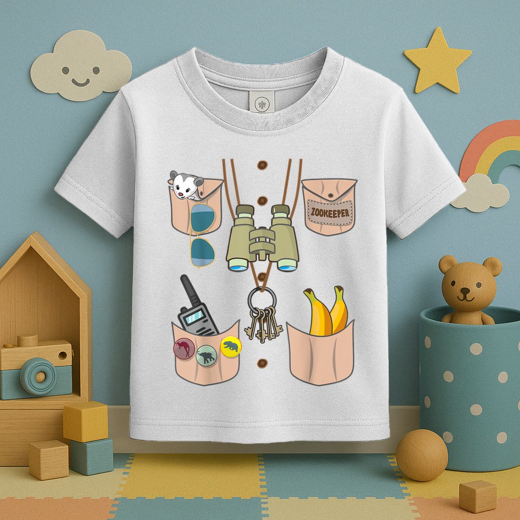 Zoo Keeper Costume Funny Halloween Boy Girls Zookeeper Toddler T-Shirt