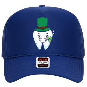 Zahn Kobold Clover Leaf St Patrick's Day Dentist Gift High Crown Mesh Back Trucker Hat