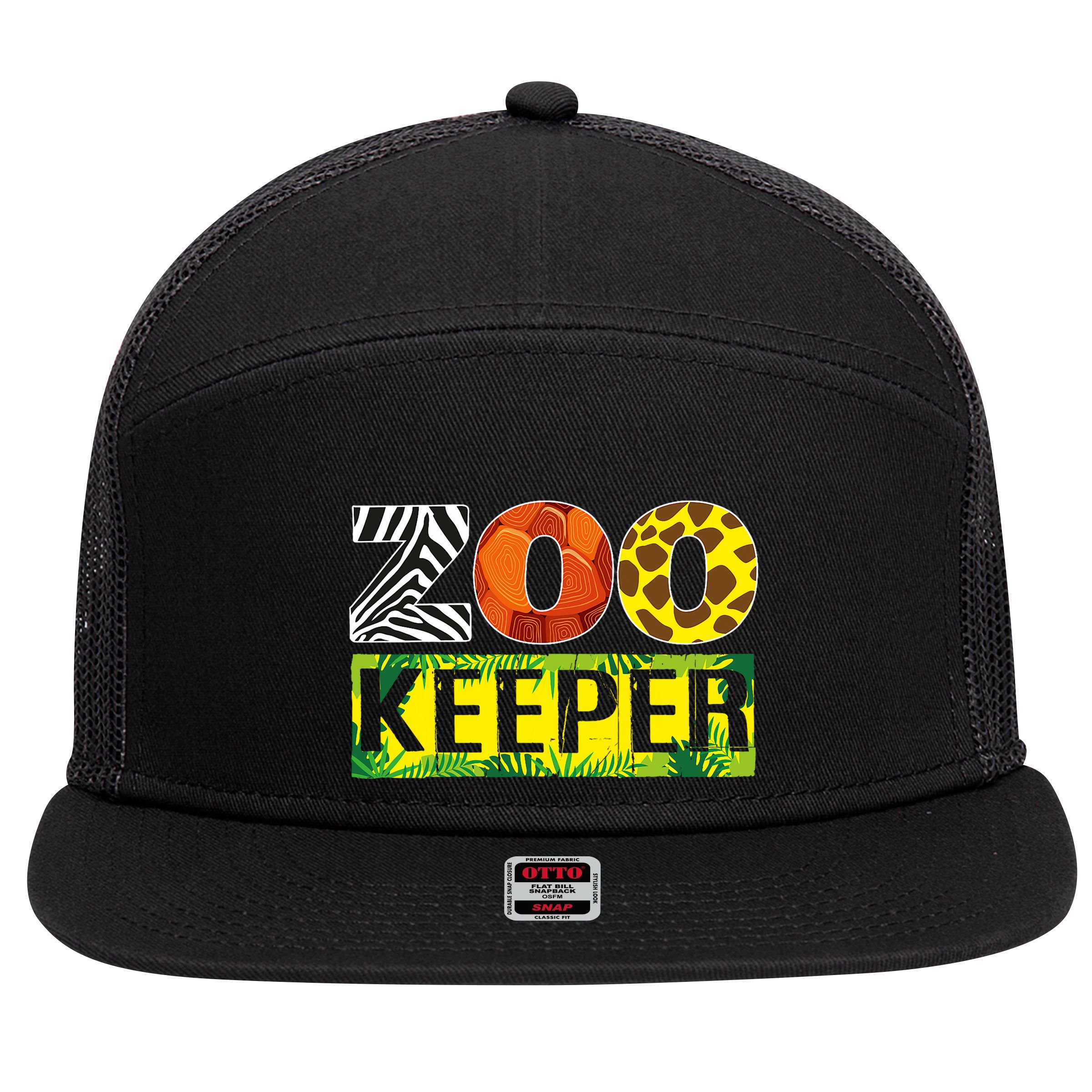 Zoo Keeper Costume Adult Halloween Party Safari Zookeeper 7 Panel Mesh Trucker Snapback Hat