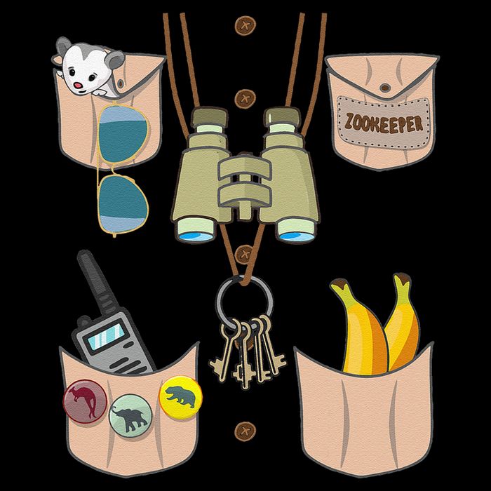 Zoo Keeper Costume Funny Halloween Zookeeper Sustainable Bucket Hat