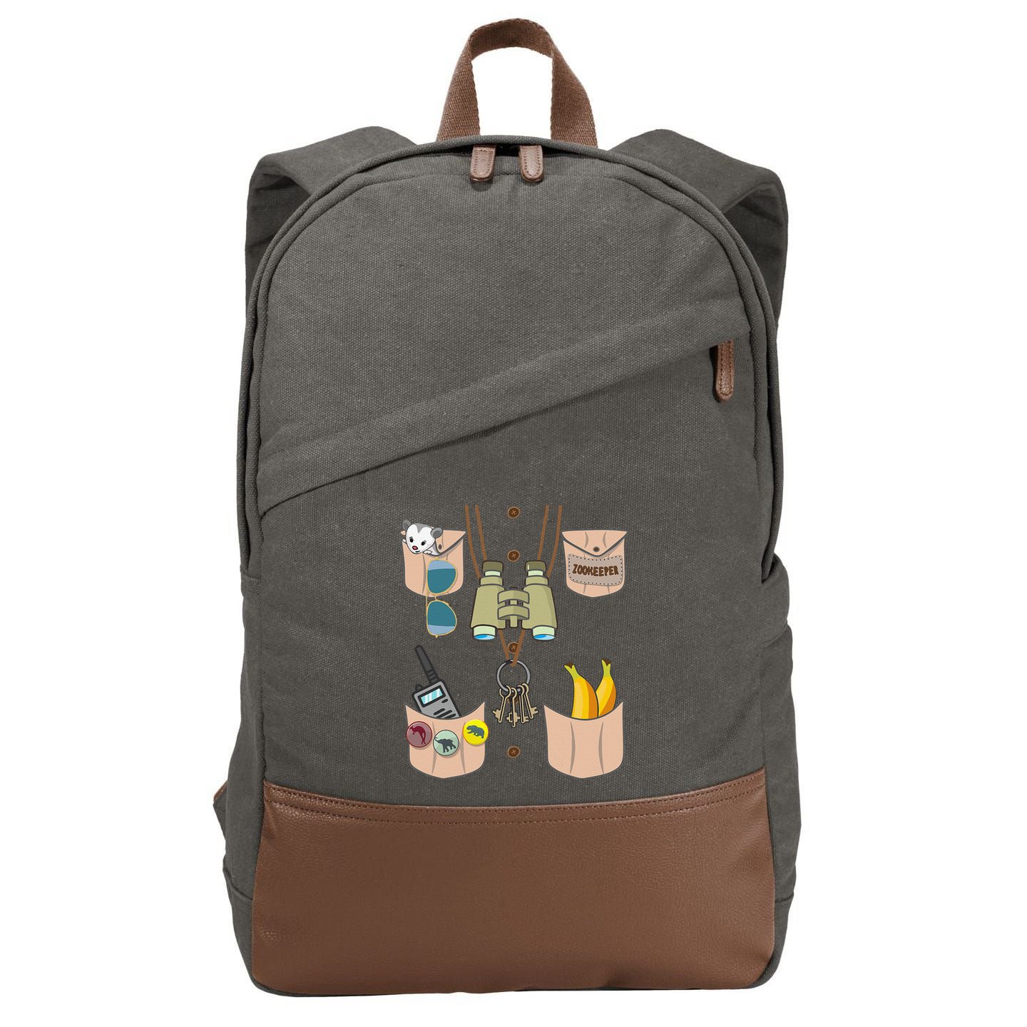 Zoo Keeper Costume Funny Halloween Zookeeper Cotton Canvas Backpack