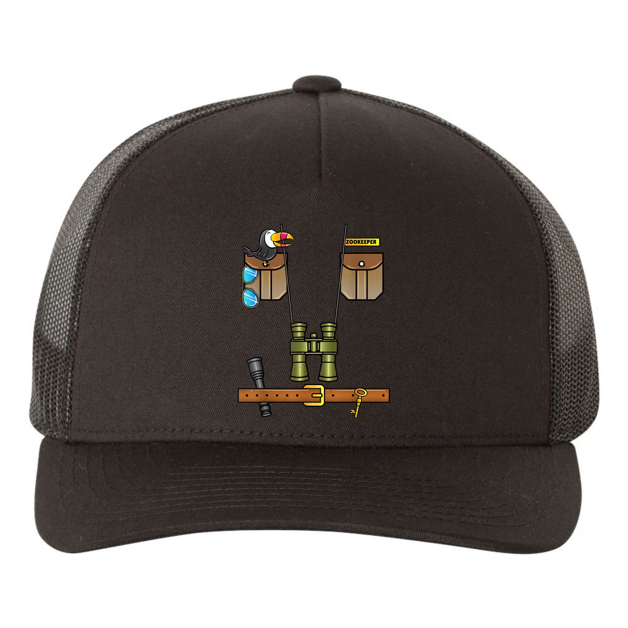 Zoo Keeper Costume Funny Safari Zookeeper Costume Halloween Yupoong Adult 5-Panel Trucker Hat