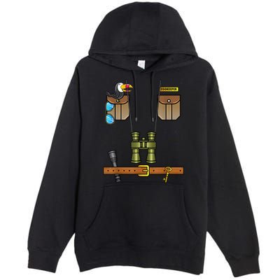 Zoo Keeper Costume Funny Safari Zookeeper Costume Halloween Premium Pullover Hoodie