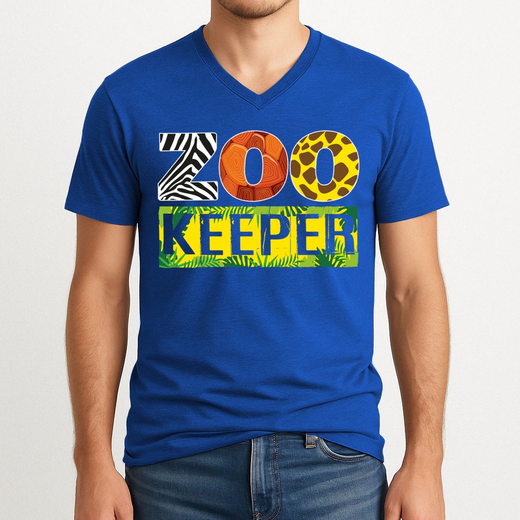 Zoo Keeper Costume Adult Halloween Party Safari Zookeeper Funny Gift V-Neck T-Shirt