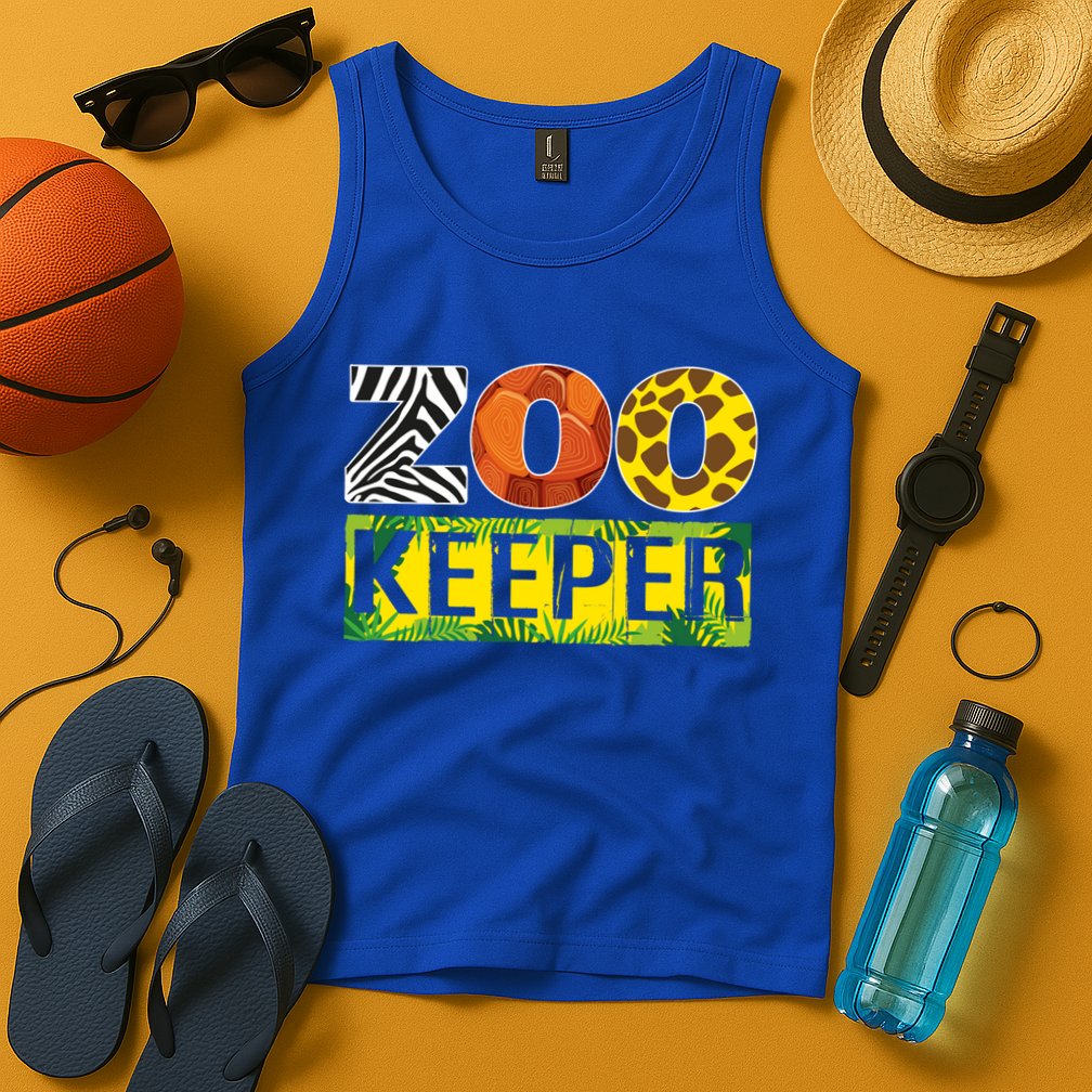 Zoo Keeper Costume Adult Halloween Party Safari Zookeeper Funny Gift Tank Top
