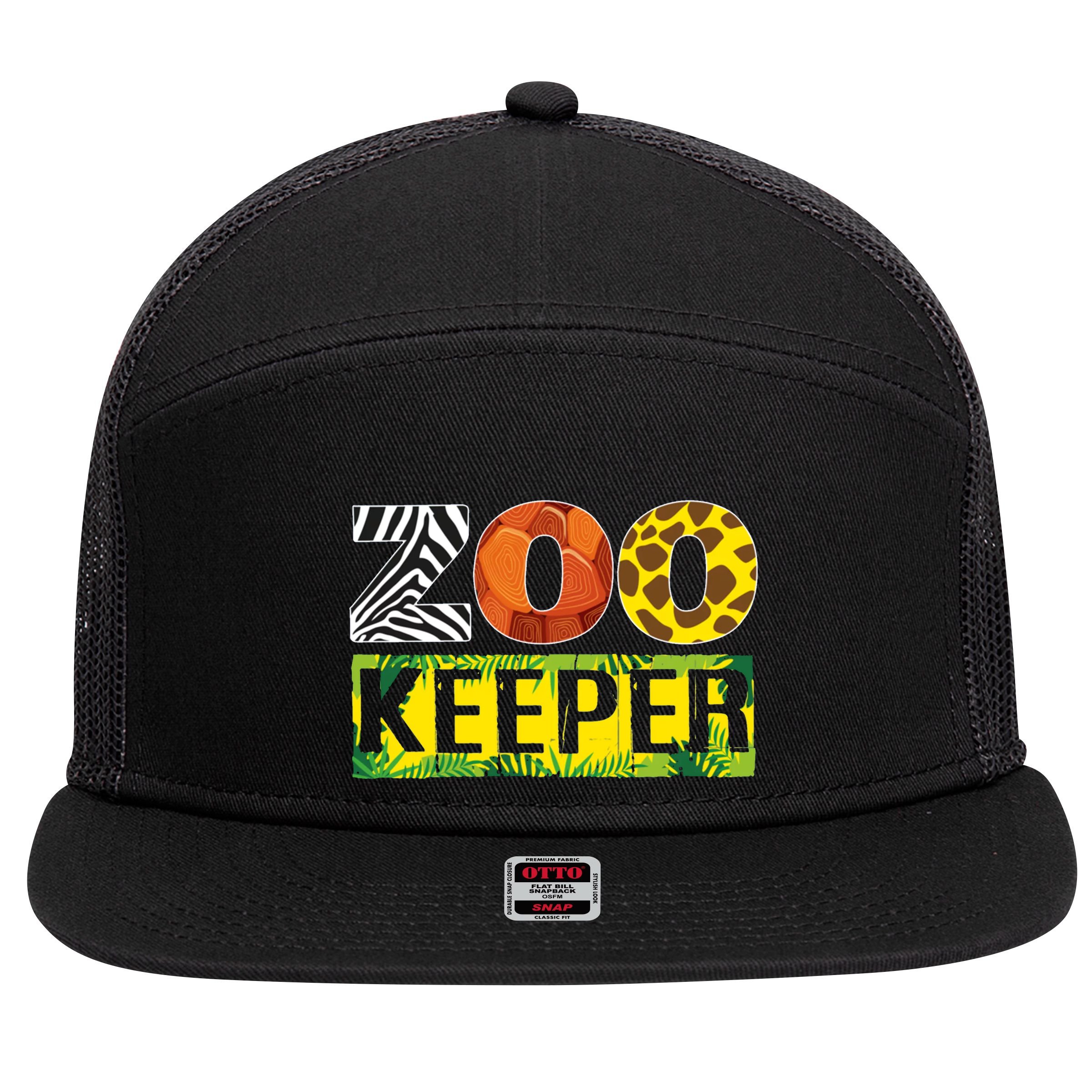 Zoo Keeper Costume Adult Halloween Party Safari Zookeeper 7 Panel Mesh Trucker Snapback Hat