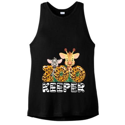 Zoo Keeper Funny Jungle Safari Wild Print Savanna Matching Cute Gift Ladies PosiCharge Tri-Blend Wicking Tank
