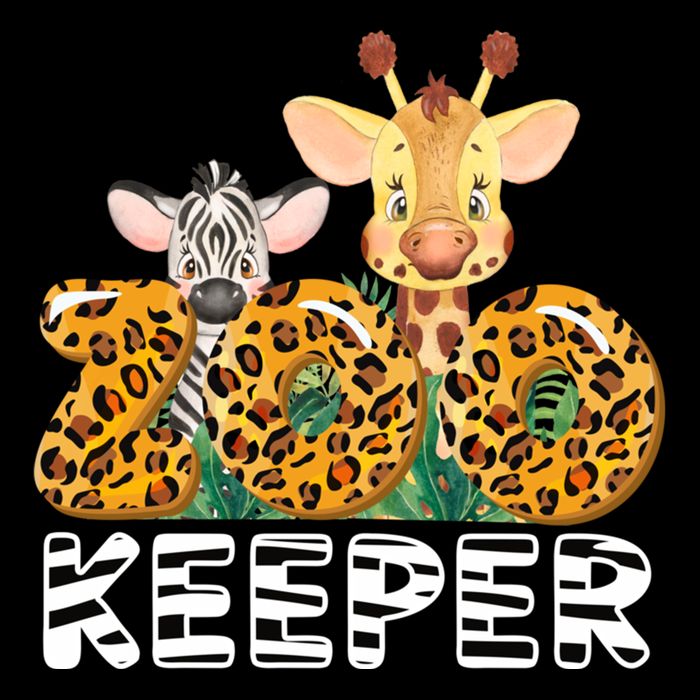 Zoo Keeper Funny Jungle Safari Wild Print Savanna Matching Cute Gift Flat Bill Trucker Hat