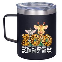 Zoo Keeper Funny Jungle Safari Wild Print Savanna Matching Cute Gift 12oz Stainless Steel Coffee Mug