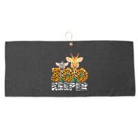 Zoo Keeper Funny Jungle Safari Wild Print Savanna Matching Cute Gift Large Microfiber Waffle Golf Towel