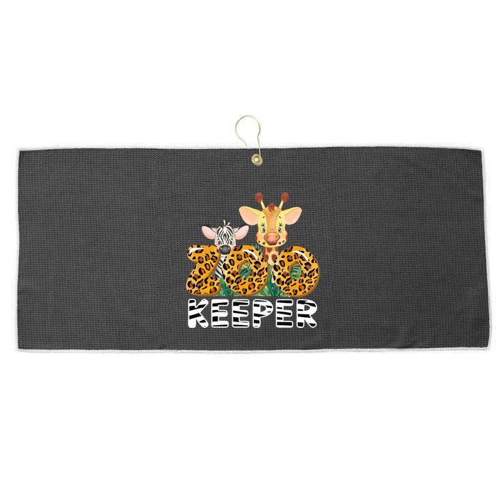 Zoo Keeper Funny Jungle Safari Wild Print Savanna Matching Cute Gift Large Microfiber Waffle Golf Towel
