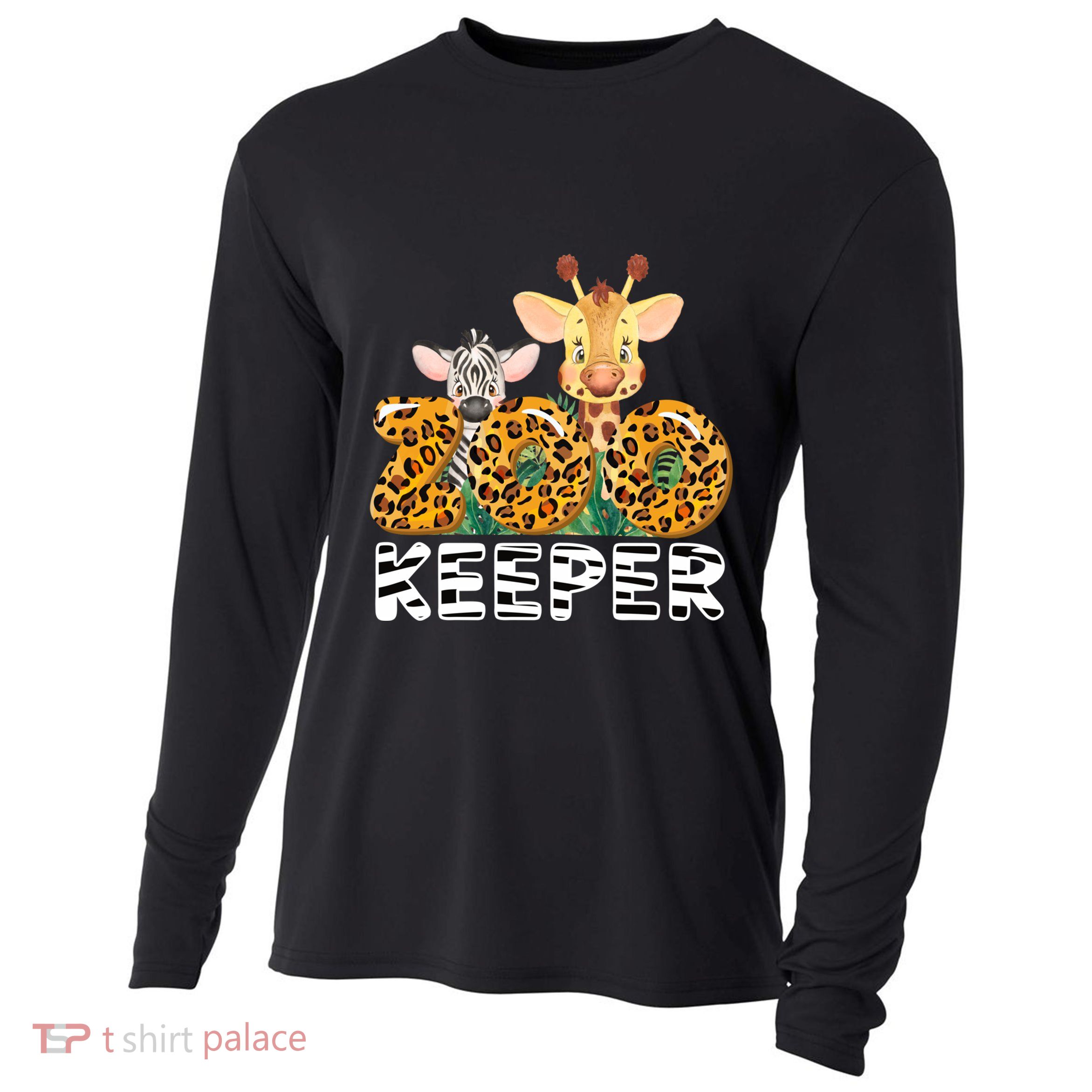 Zoo Keeper Funny Jungle Safari Wild Print Savanna Matching Cute Gift Cooling Performance Long Sleeve Crew