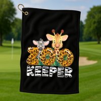 Zoo Keeper Funny Jungle Safari Wild Print Savanna Matching Cute Gift Golf Towel