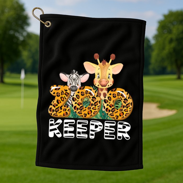 Zoo Keeper Funny Jungle Safari Wild Print Savanna Matching Cute Gift Golf Towel