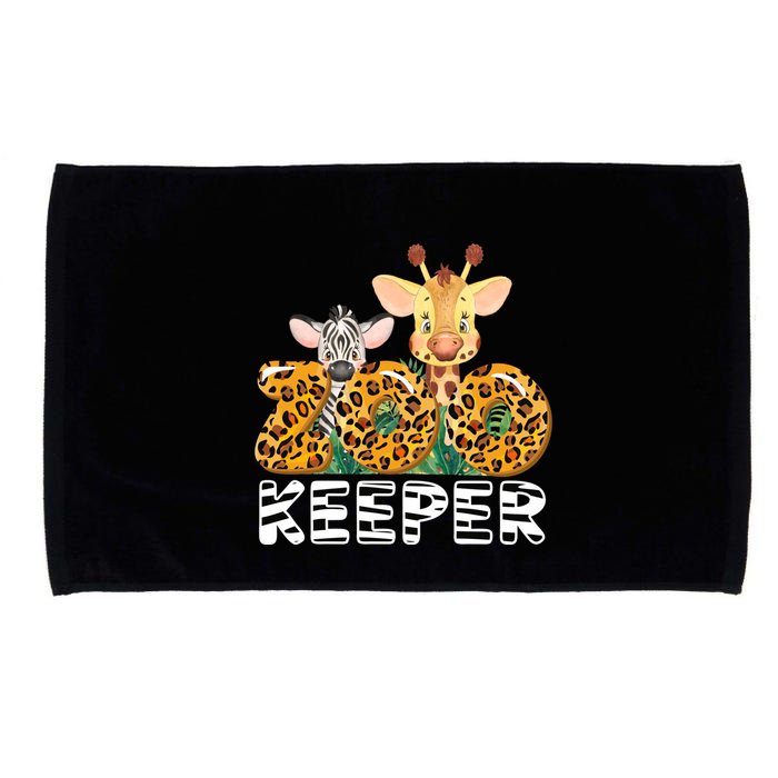 Zoo Keeper Funny Jungle Safari Wild Print Savanna Matching Cute Gift Microfiber Hand Towel