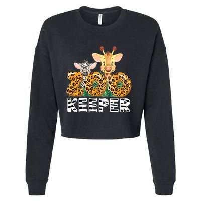 Zoo Keeper Funny Jungle Safari Wild Print Savanna Matching Cute Gift Cropped Pullover Crew