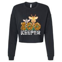 Zoo Keeper Funny Jungle Safari Wild Print Savanna Matching Cute Gift Cropped Pullover Crew