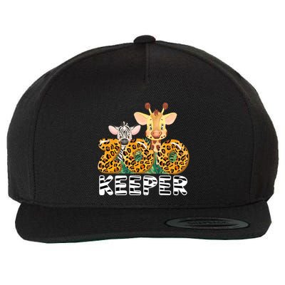 Zoo Keeper Funny Jungle Safari Wild Print Savanna Matching Cute Gift Wool Snapback Cap
