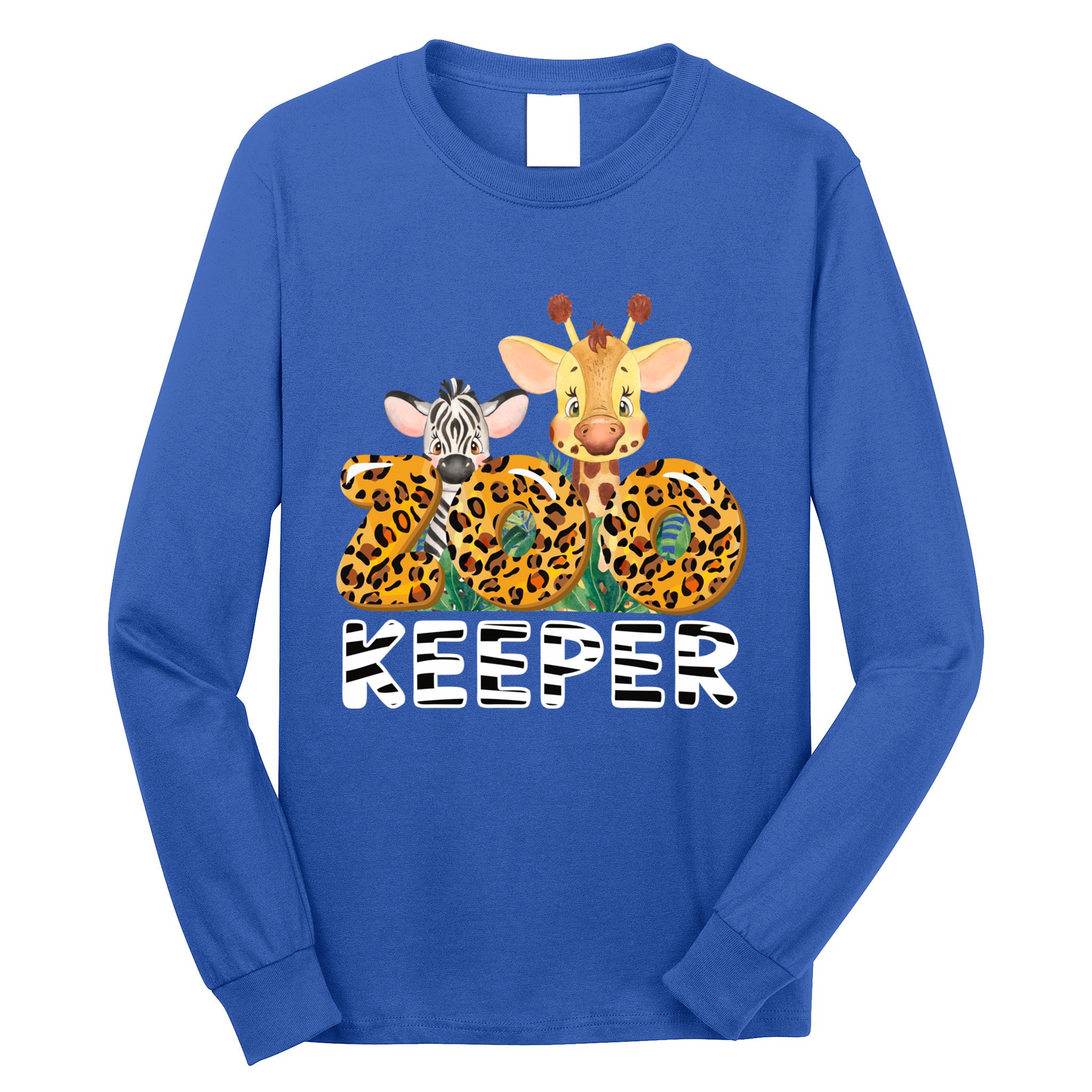Zoo Keeper Funny Jungle Safari Wild Print Savanna Matching Cute Gift Long Sleeve Shirt