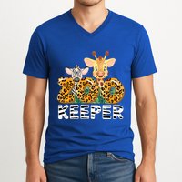Zoo Keeper Funny Jungle Safari Wild Print Savanna Matching Cute Gift V-Neck T-Shirt