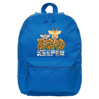 Zoo Keeper Funny Jungle Safari Wild Print Savanna Matching Cute Gift 16 in Basic Backpack