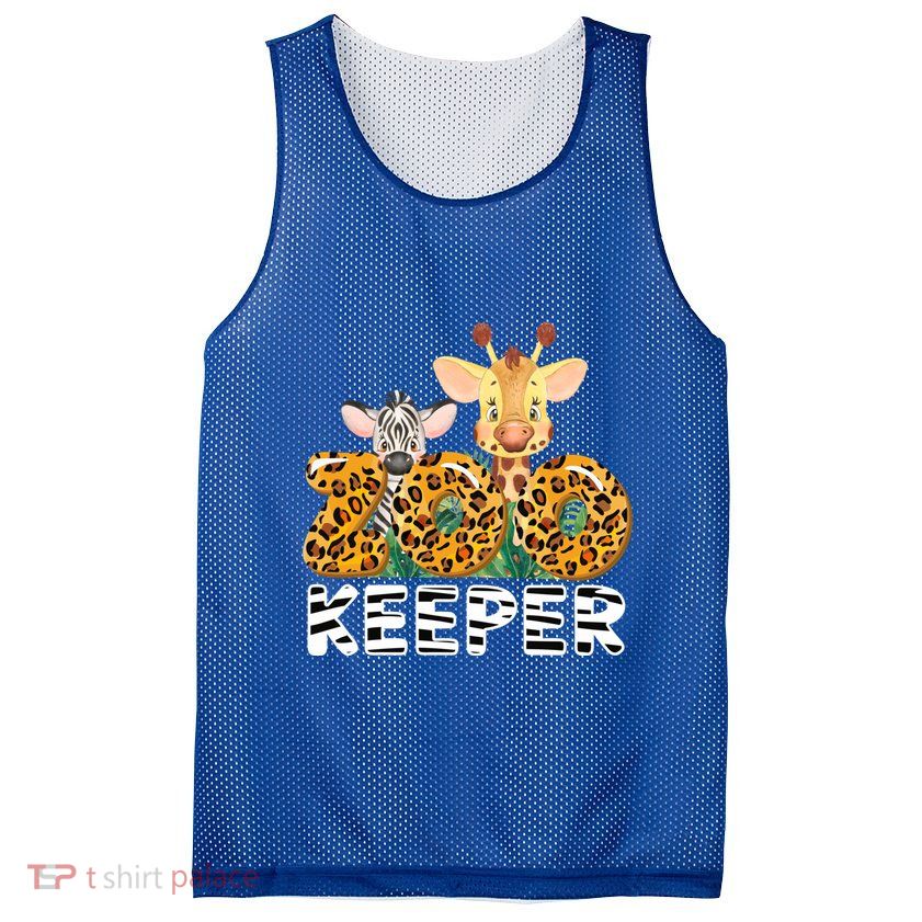 Zoo Keeper Funny Jungle Safari Wild Print Savanna Matching Cute Gift Mesh Reversible Basketball Jersey Tank