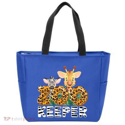 Zoo Keeper Funny Jungle Safari Wild Print Savanna Matching Cute Gift Zip Tote Bag