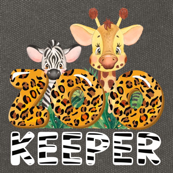 Zoo Keeper Funny Jungle Safari Wild Print Savanna Matching Cute Gift Cotton Canvas Backpack