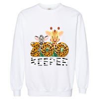 Zoo Keeper Funny Jungle Safari Wild Print Savanna Matching Cute Gift Garment-Dyed Sweatshirt