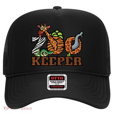 Zoo Keeper Funny Jungle Safari Animal Lover Gift Men Women High Crown Mesh Back Trucker Hat