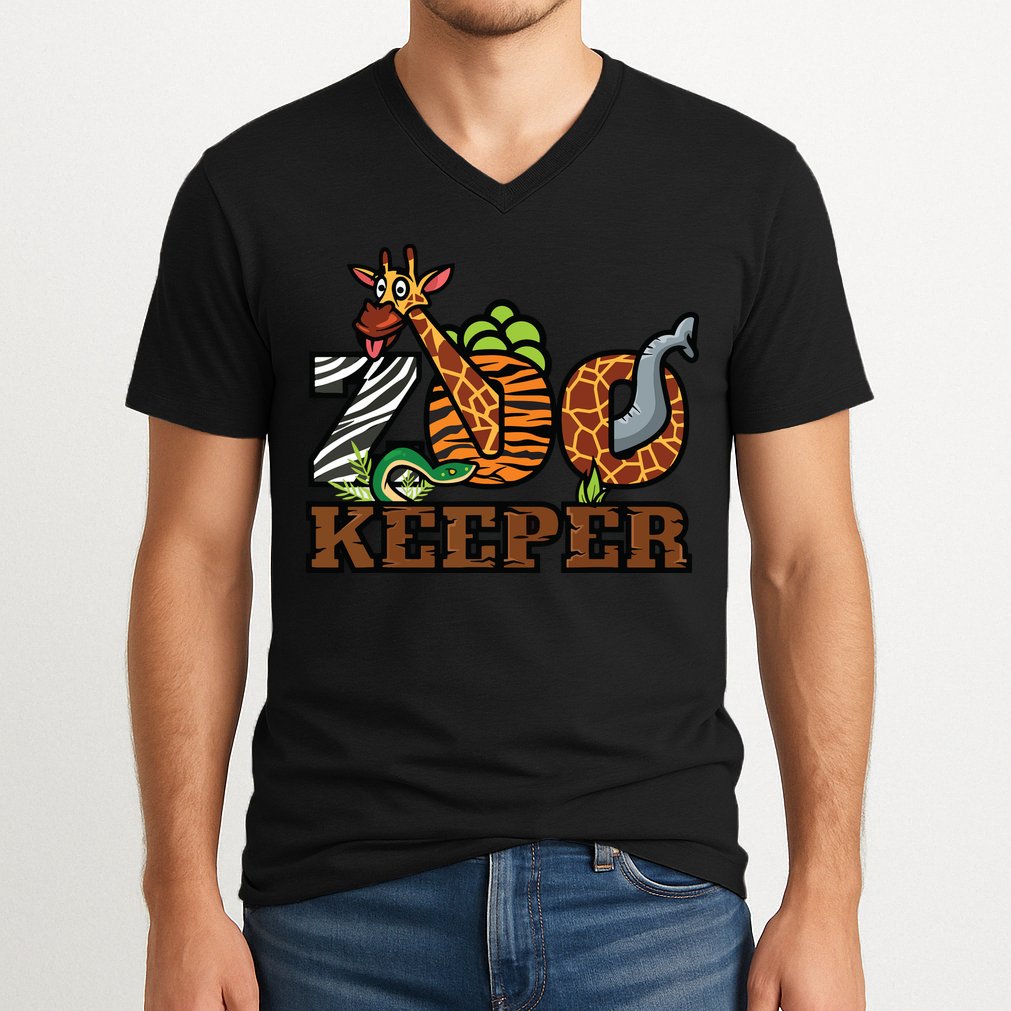 Zoo Keeper Funny Jungle Safari Animal Lover Gift Men Women V-Neck T-Shirt