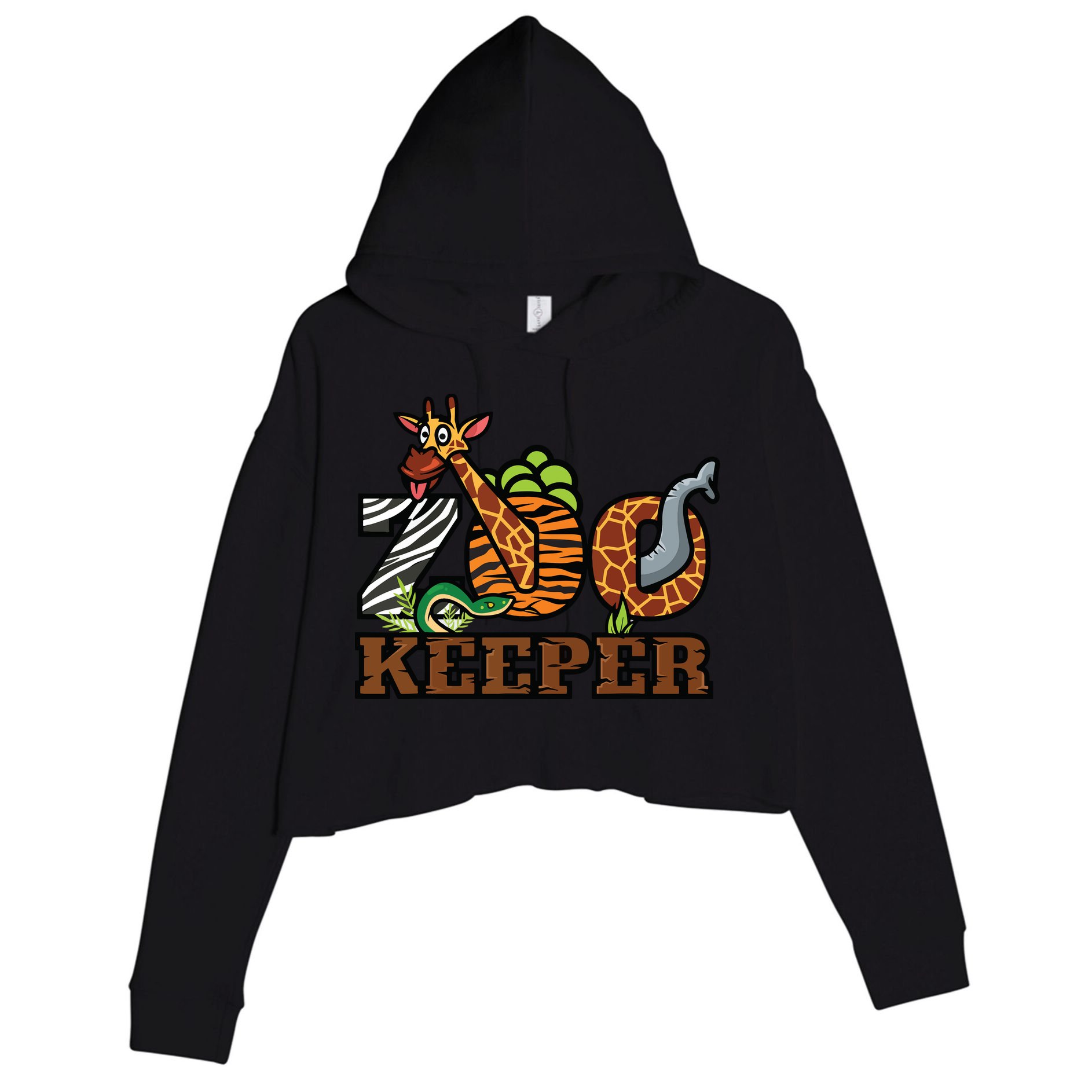 Zoo Keeper Funny Jungle Safari Animal Lover Gift Men Women Crop Fleece Hoodie