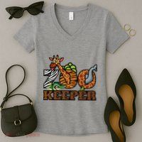 Zoo Keeper Funny Jungle Safari Animal Lover Gift Men Women Women's V-Neck T-Shirt