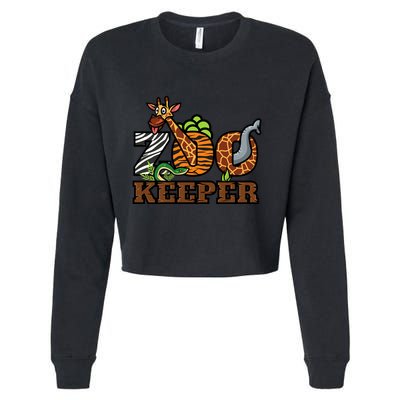 Zoo Keeper Funny Jungle Safari Animal Lover Gift Meaningful Gift Cropped Pullover Crew