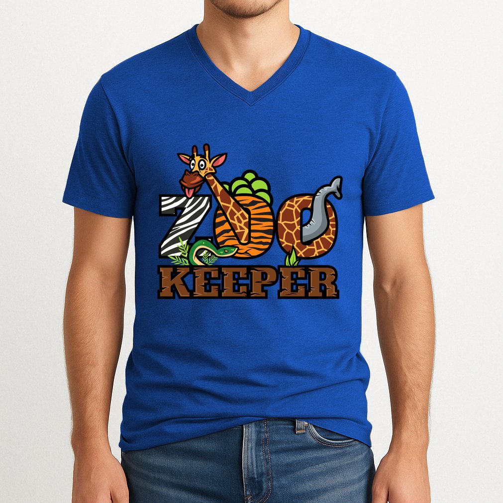 Zoo Keeper Funny Jungle Safari Animal Lover Gift Meaningful Gift V-Neck T-Shirt