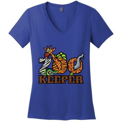 Zoo Keeper Funny Jungle Safari Animal Lover Gift Meaningful Gift Women's V-Neck T-Shirt