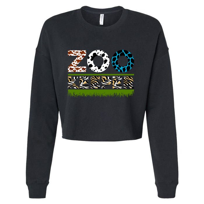 Zoo Keeperfunny Gift For Zoo Keeper Cropped Pullover Crew