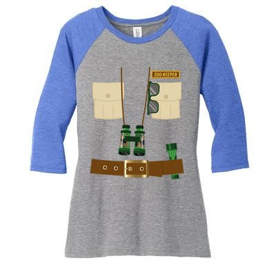 Zoo Keeper Halloween Costume DIY Gift Jungle Safari Explorer Women's Tri-Blend 3/4-Sleeve Raglan Shirt