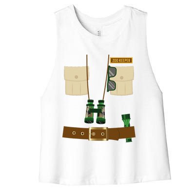 Zoo Keeper Halloween Costume DIY Gift Jungle Safari Explorer Women's Racerback Cropped Tank