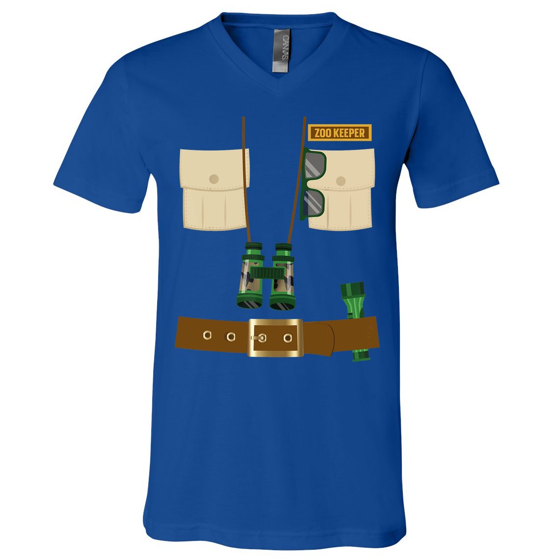Zoo Keeper Halloween Costume Diy Gift Jungle Safari Explorer Gift V-Neck T-Shirt