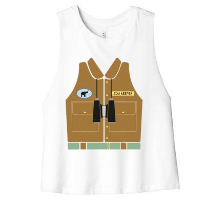 Zoo Keeper Halloween Costume DIY Jungle Safari Explorer Gift Women's Racerback Cropped Tank