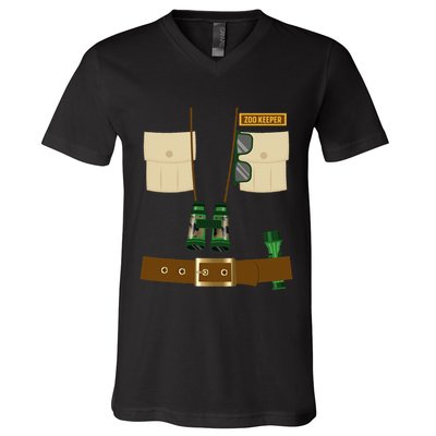 Zoo Keeper Halloween Costume Diy Gift Jungle Safari Explorer V-Neck T-Shirt