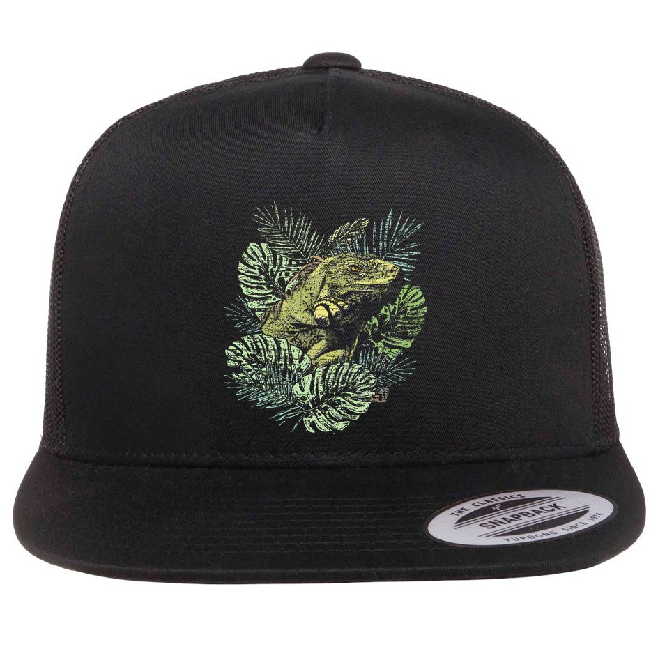 Zoo Keeper Lizard Lover Gift Iguana Flat Bill Trucker Hat