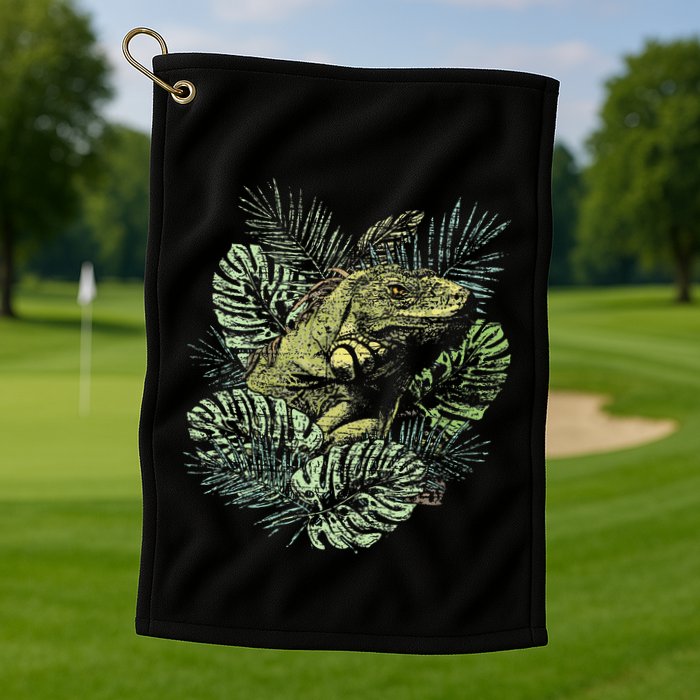 Zoo Keeper Lizard Lover Gift Iguana Golf Towel