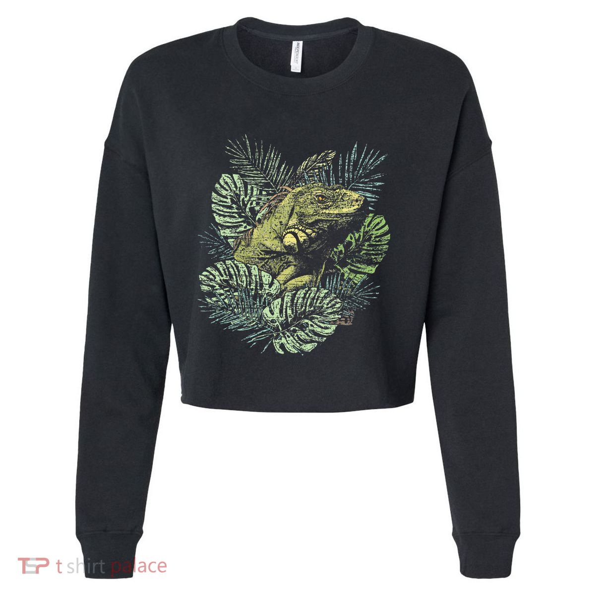 Zoo Keeper Lizard Lover Gift Iguana Cropped Pullover Crew