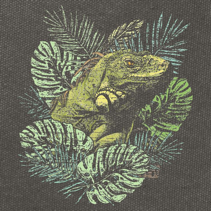 Zoo Keeper Lizard Lover Gift Iguana Cotton Canvas Backpack