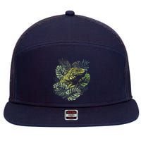 Zoo Keeper Lizard Lover Gift Iguana 7 Panel Mesh Trucker Snapback Hat
