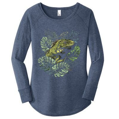 Zoo Keeper Lizard Lover Gift Iguana Women's Perfect Tri Tunic Long Sleeve Shirt