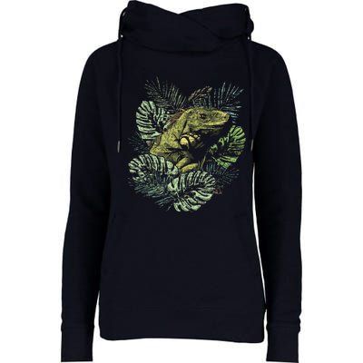 Zoo Keeper Lizard Lover Gift Iguana Womens Funnel Neck Pullover Hood