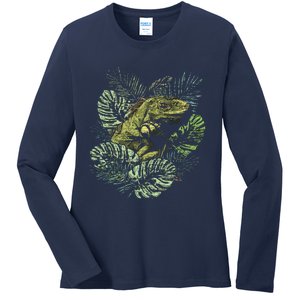 Zoo Keeper Lizard Lover Gift Iguana Ladies Long Sleeve Shirt